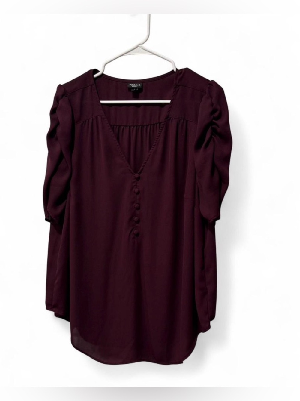 Torrid Plum Chiffon Tunic Blouse 1X
